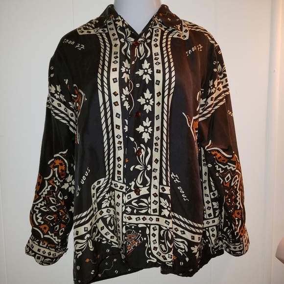 Et Vous Tops - Beautiful silk blouse in earth tones